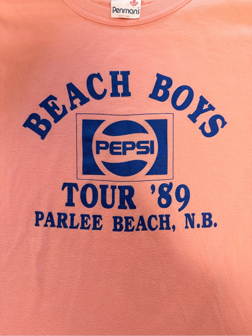 Vintage 1989 Beach Boys Pepsi Tour Parlee Beach Canada Tee XL